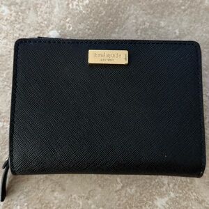 Kate Spade Black wallet with Gold Accent